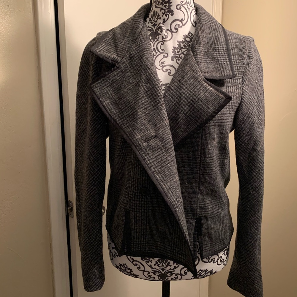 Grey plaid blazer